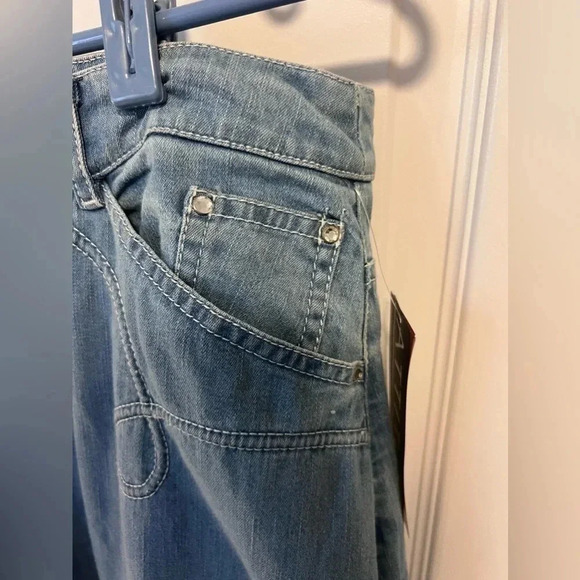 Vintage NWT | Attitudes | Fit and Flare Rhinestone  Denim Skirt | Size 10 [118] - Picture 9 of 12